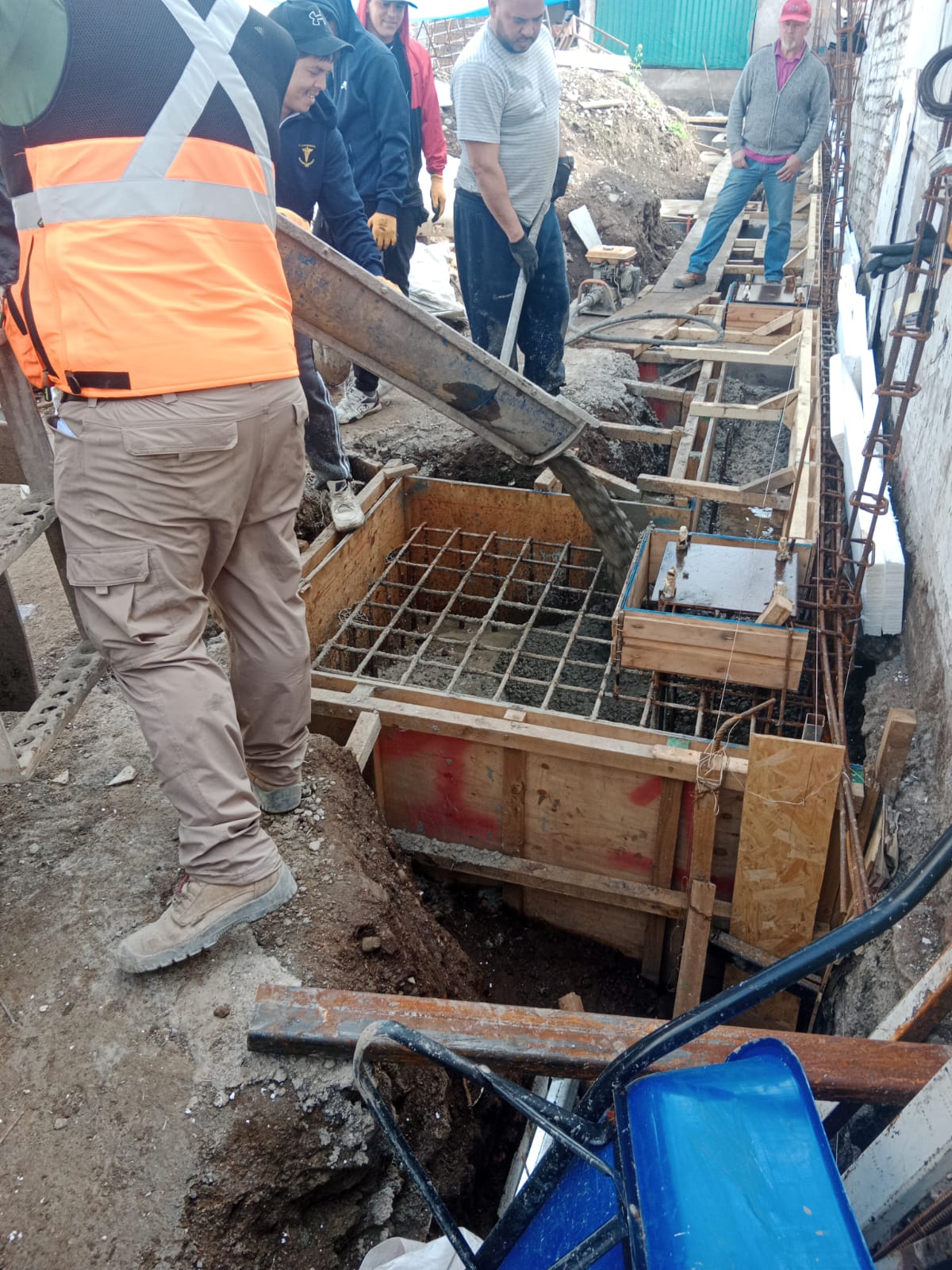 Bombeo de hormigón en obra
